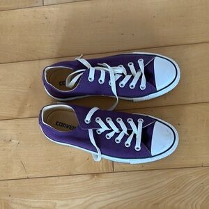 Converse Purple and White Low-Top Sneakers